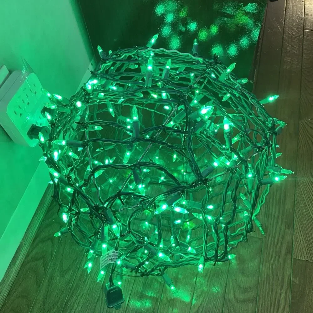 GE 100 Lights Spherical Holiday Classics Green Lights Christmas 14